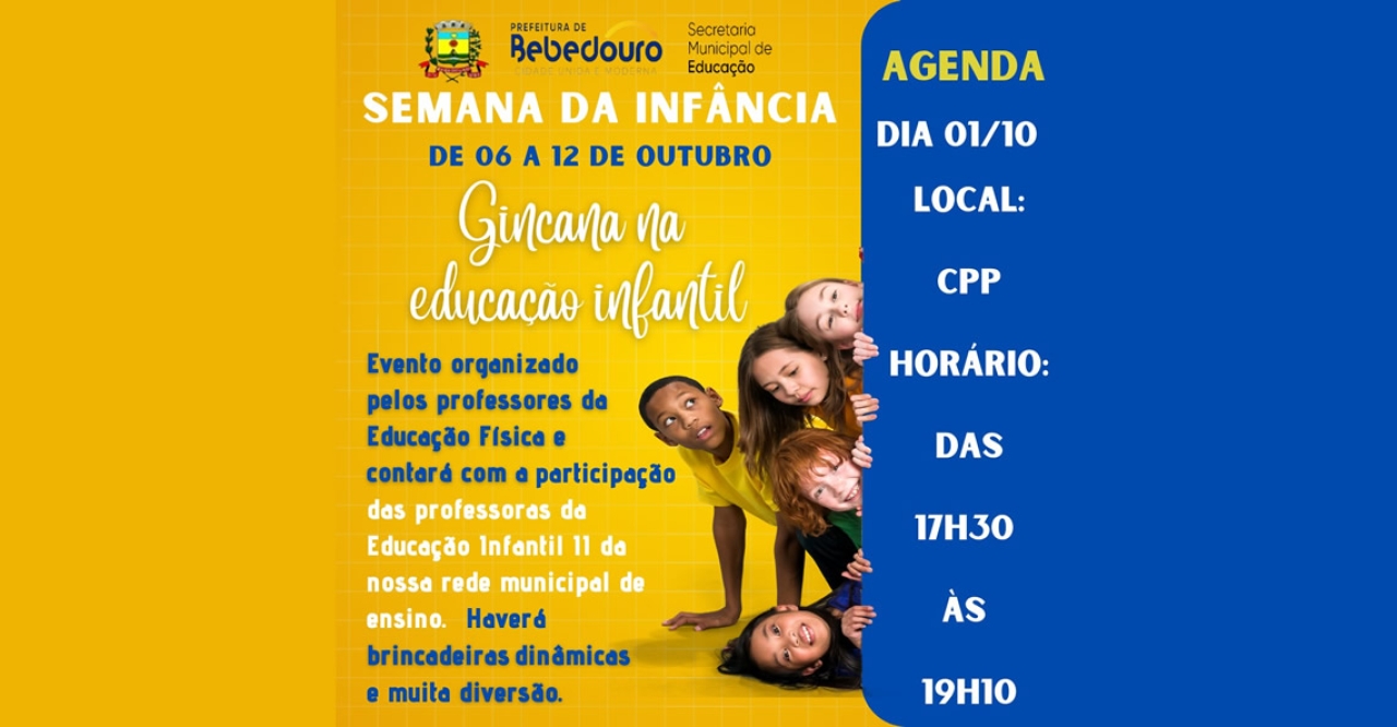 Semana da Infância tem início com gincana e palestra sobre o brincar